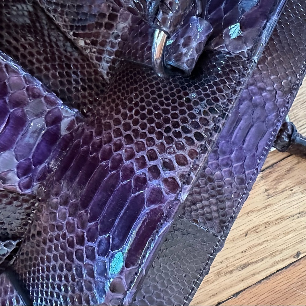 Authentic Jane August Genuine Python Satchel | Pu… - image 7